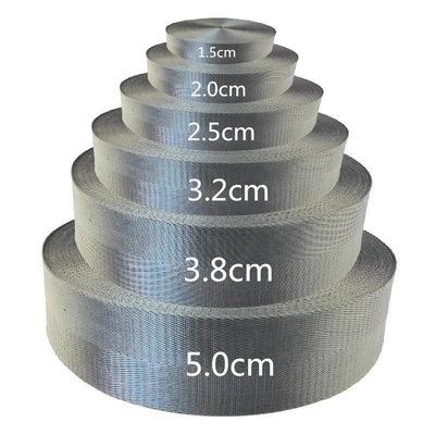 Προσαρμοσμένο λογότυπο υφασμένο Jacquard Strap Webbing σε μαύρο χρώμα για 38mm Nylon Shoulder Strap