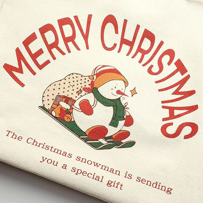 Μεγάλη βαριά τσάντα για ψώνια Custom Christmas Canvas επαναχρησιμοποιήσιμη τσάντα παντοπωλείων με μεγάλο λαβή