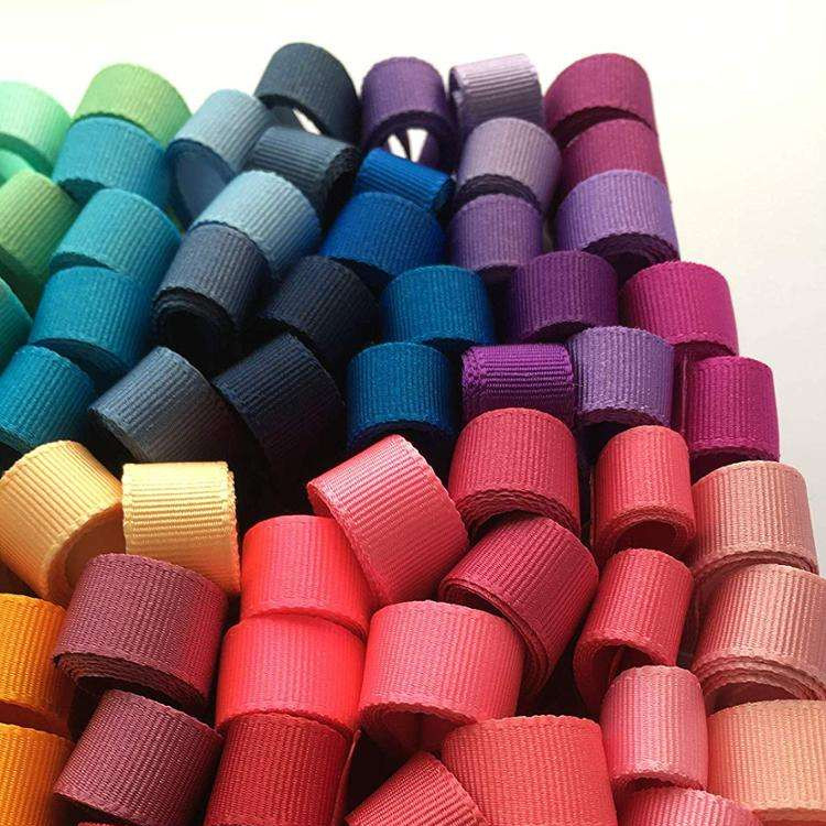6mm-40mm 196 επιλογές χρώματος Custom Strip Polyester Grosgrain Ribbon σε σατέν